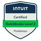 Intuit Certified QuickBooks Level 2 ProAdvisor badge